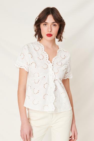 Wholesaler NATHAEL - Openwork blouse with lace pattern