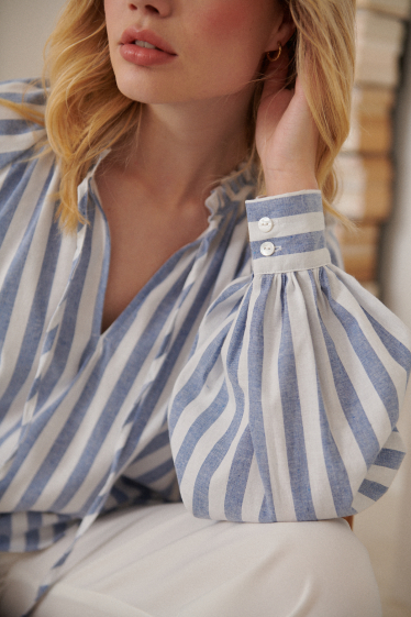 Wholesaler NATHAEL - Oversized striped cotton blouse