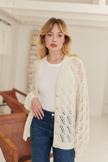 Wholesaler NATHAEL - Oversized wool and mohair cardigan
