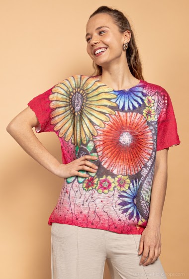 Grossistes Neslay - T-shirt à imprimé fleurs