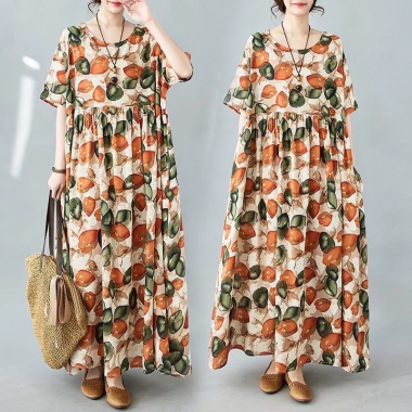 Großhändler Neslay - Kleid mit Baumwolldruck
