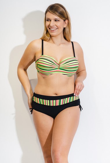 Großhändler Neufred - Large size bikini - colored stripes