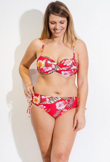 Mayorista Neufred - Plus size two-piece swimsuit - Floral and colorful print