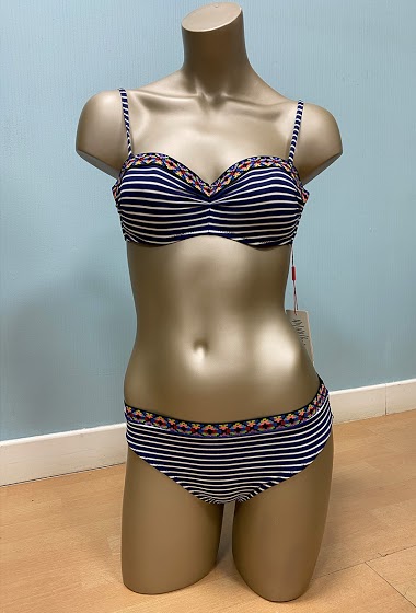 Großhändler Neufred - 2-piece swimsuit - horizontal stripe pattern