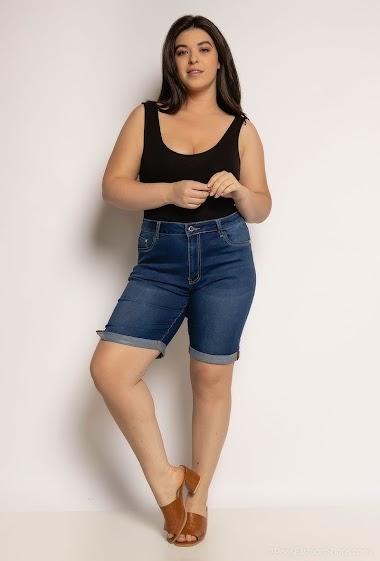 Wholesalers New Lolo - Long jean shorts with slits