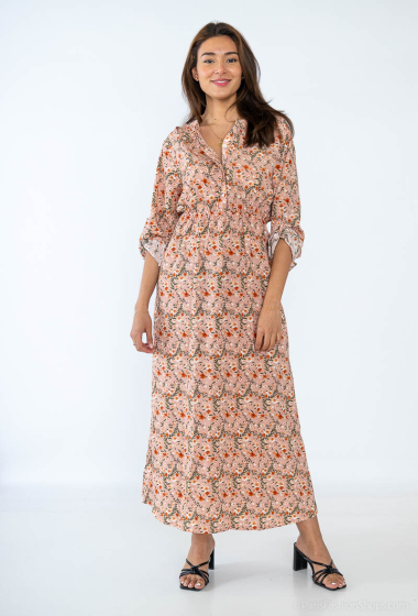 Wholesaler New Lolo - LONG FLORAL DRESS WITH BUTTON