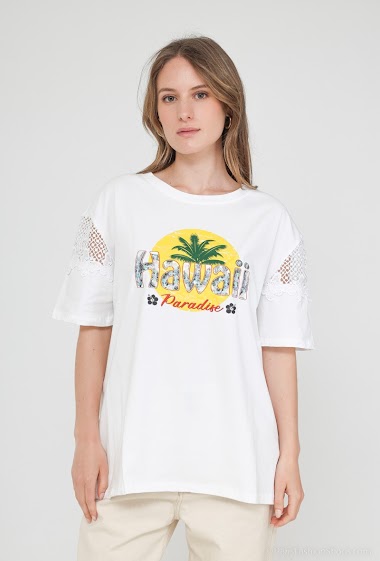 Grossiste New Lolo - T-shirt imprimé à strass