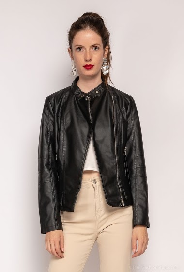 Wholesaler New Lolo - Fake leather biker jacket