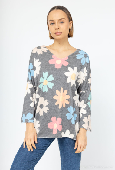 Großhändler New Sensation - Bluse mit Blumendruck