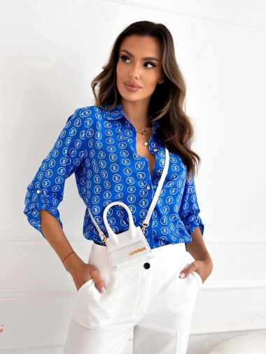 Wholesaler New Sensation - Patterned printed shirt with roll-up sleeves