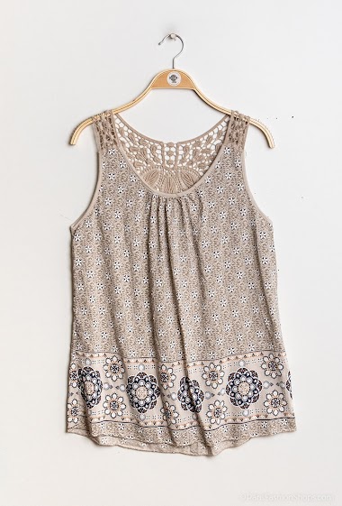 Wholesaler New Sensation - Printed tank top with lace back
