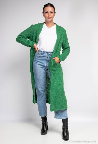 Großhändler New Sensation - Long cardigan with wool