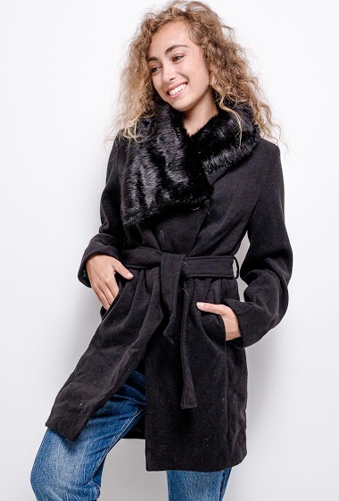Grossiste New Sensation - Manteau avec col en fourrure