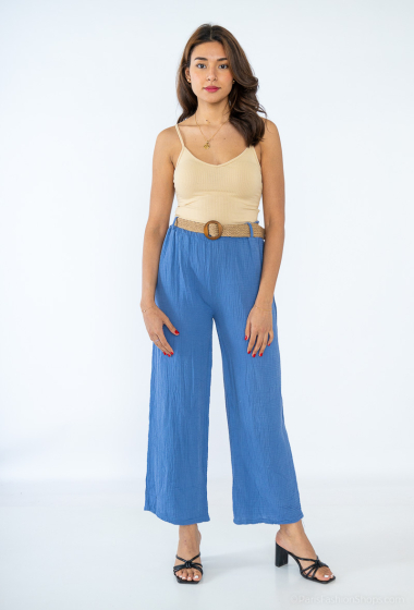 Wholesaler New Sensation - TROUSERS WITH BELT IN COTTON GAS FABRIC