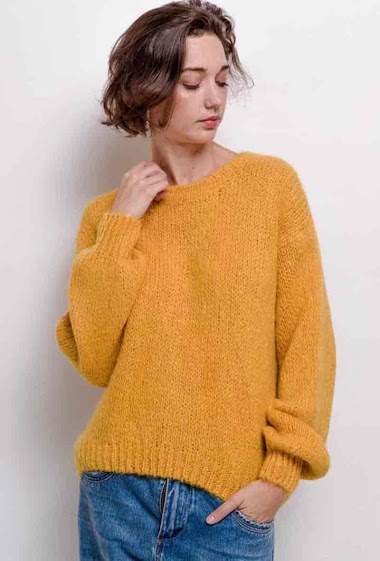 Wholesalers New Sensation - Wool and mohair sweater with round neck