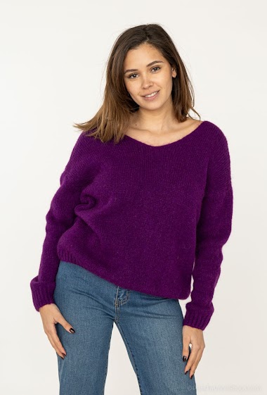Wholesaler New Sensation - V-neck sweater in kid mohair with wool