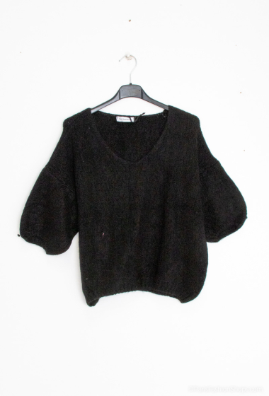 Wholesaler New Sensation - Short sleeve v-neck sweater with wool