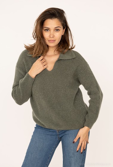Wholesalers New Sensation - Polo neck sweater with kidmhair and wool.