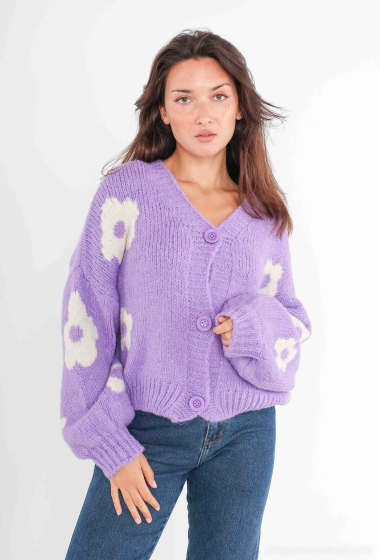 Wholesaler New Sensation - Chunky knit vest sweater with flower