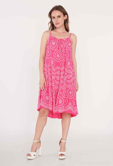 Wholesalers New Sensation - Printed viscose dress with straps.