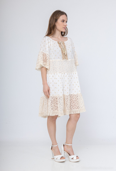 Wholesaler New Sensation - Short-sleeved lace dress