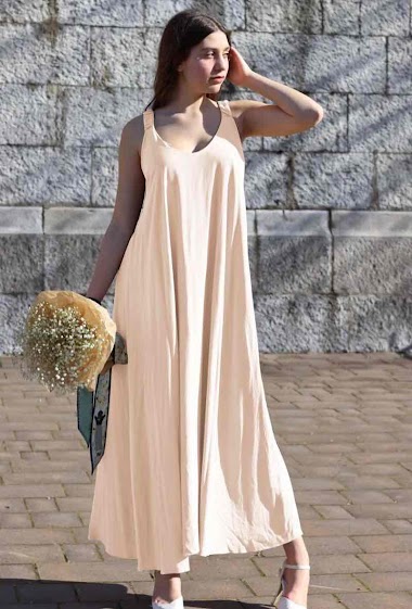 Großhändler New Sensation - Langes Kleid aus verblasster Viskose