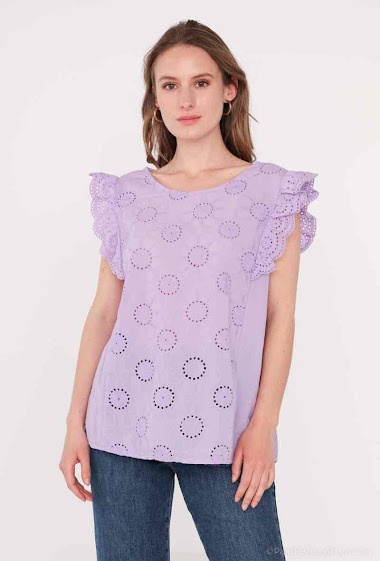 Wholesalers New Sensation - Cotton top with front embroidery