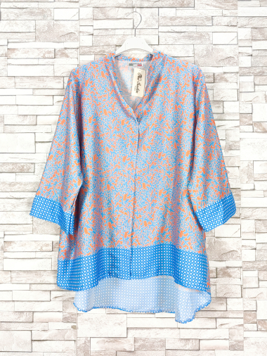 Wholesaler New Sunshine - Oversized printed satin blouse