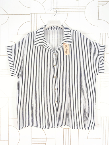 Wholesaler New Sunshine - Striped cotton gauze shirt