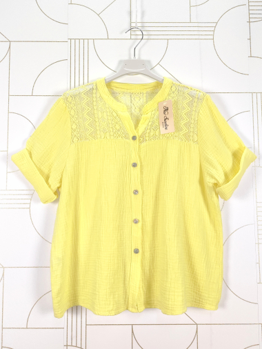 Wholesaler New Sunshine - Short-sleeved cotton gauze shirt