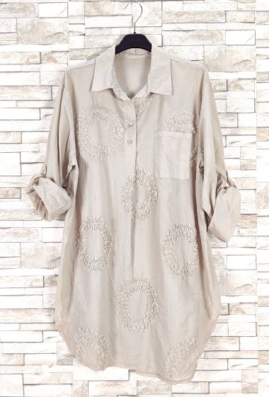 Long embroidered blouse