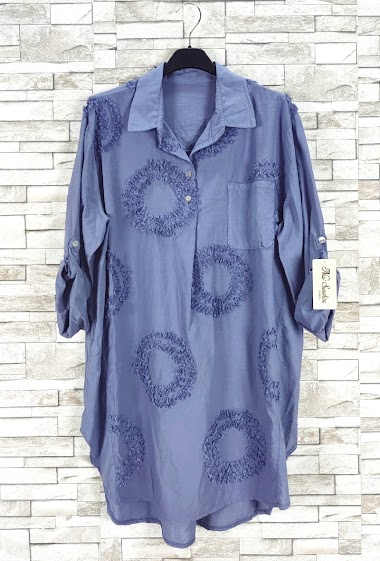 Großhändler New Sunshine - Long embroidered blouse