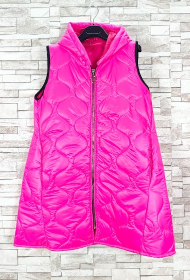 Wholesaler New Sunshine - Mid-length sleeveless puffer jacket with hood