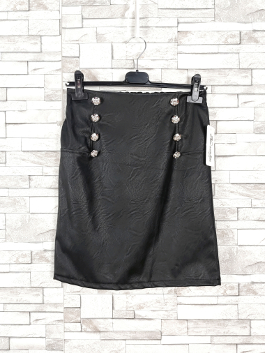 Wholesaler New Sunshine - Short faux leather skirt