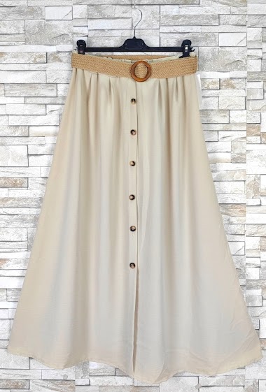 Wholesalers New Sunshine - Long skirt with belt
