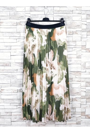 Wholesalers New Sunshine - Long printed pleated skirt