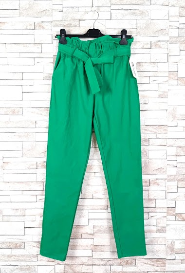 Paperbag-waist trousers with bow