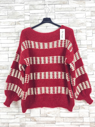 Wholesaler New Sunshine - Striped v-neck sweater