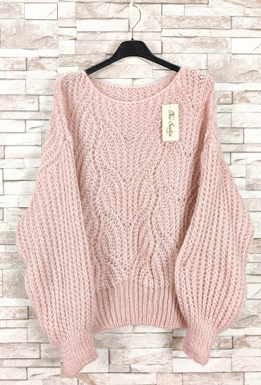 Wholesaler New Sunshine - Oversized puff sleeve round neck sweater