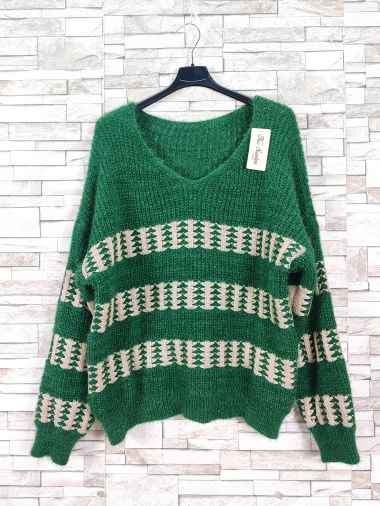 Wholesaler New Sunshine - Striped v-neck sweater