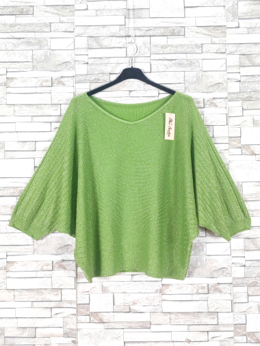 Batwing sleeve sweater with shiny threads New Sunshine Paris