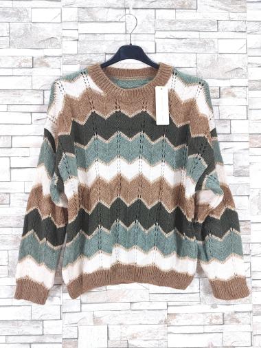 Wholesaler New Sunshine - Round neck zig zag sweater