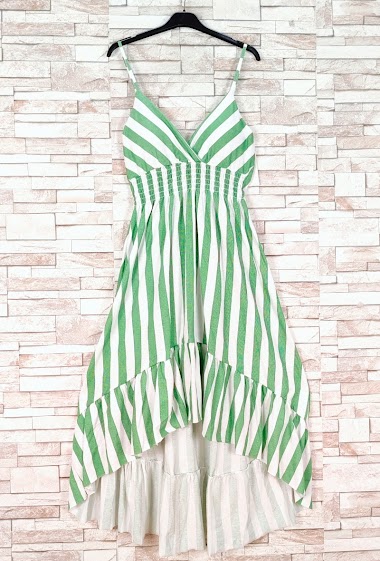Großhändler New Sunshine - Striped dress short front long back