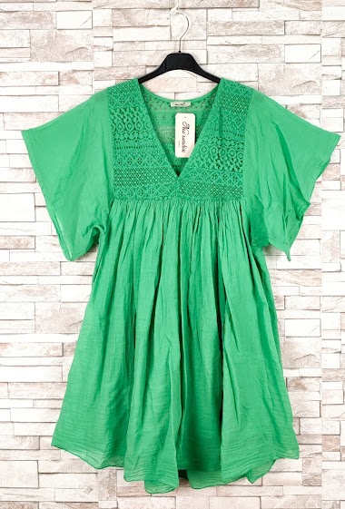 Wholesaler New Sunshine - Short v-neck lace dress