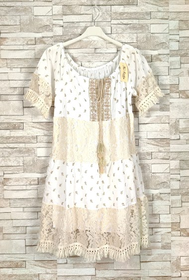 Wholesaler New Sunshine - short embroidered lace dress