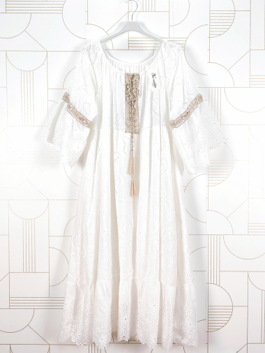 Wholesaler New Sunshine - Long embroidered dress with lining