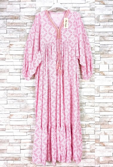 Wholesalers New Sunshine - Long oversized printed dress