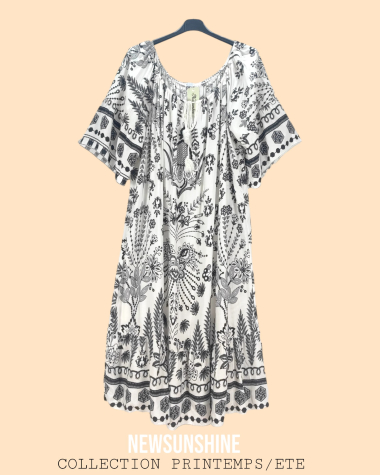 Großhändler New Sunshine - Langes bedrucktes Kleid