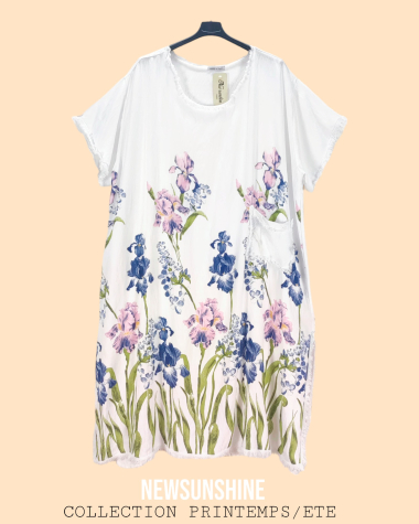 Wholesaler New Sunshine - Long oversized printed dress