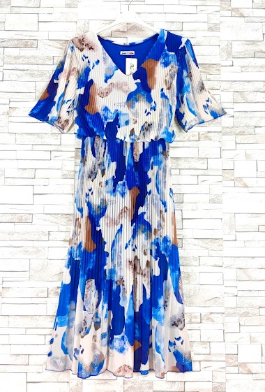 Wholesalers New Sunshine - Printed pleated dress